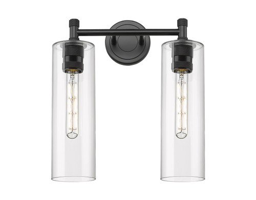 INNOVATIONS 434-2W-BK-G434-12CL Crown Point 2 13.875 inch Bath Vanity Light Matte Black