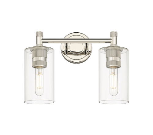 INNOVATIONS 434-2W-PN-G434-7CL Crown Point 2 13.875 inch Bath Vanity Light Polished Nickel