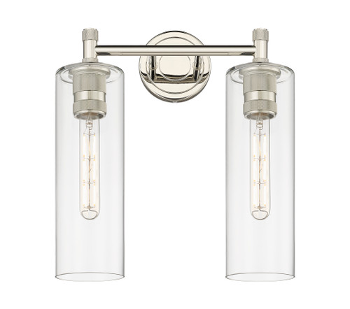 INNOVATIONS 434-2W-PN-G434-12CL Crown Point 2 13.875 inch Bath Vanity Light Polished Nickel