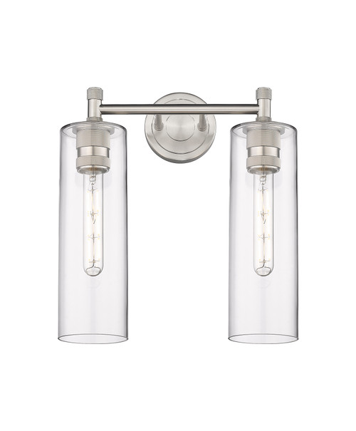 INNOVATIONS 434-2W-SN-G434-12CL Crown Point 2 13.875 inch Bath Vanity Light Satin Nickel