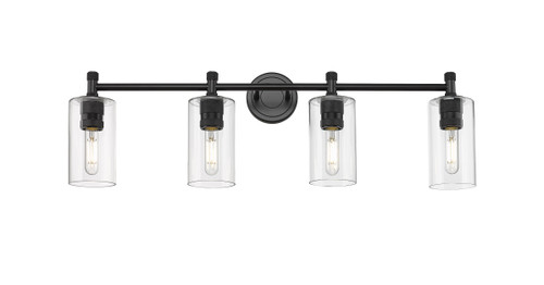 INNOVATIONS 434-4W-BK-G434-7CL Crown Point 4 33.875 inch Bath Vanity Light Matte Black