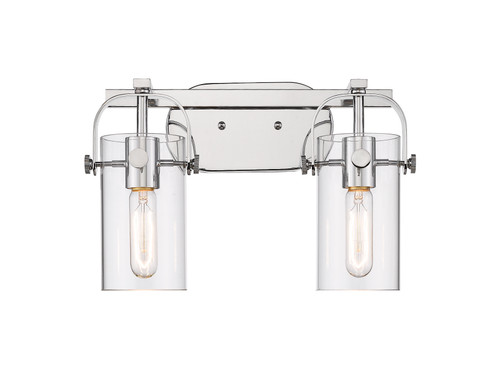 INNOVATIONS 423-2W-PC-G423-7CL Pilaster II Cylinder 2 15 inch Bath Vanity Light Polished Chrome