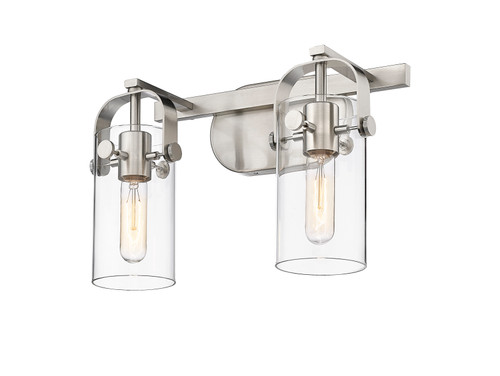 INNOVATIONS 423-2W-SN-G423-7CL Pilaster II Cylinder 2 15 inch Bath Vanity Light Satin Nickel
