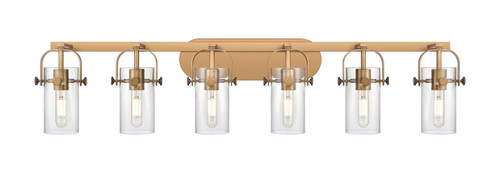 INNOVATIONS 423-6W-BB-G423-7CL Pilaster II Cylinder 6 44 inch Bath Vanity Light Brushed Brass