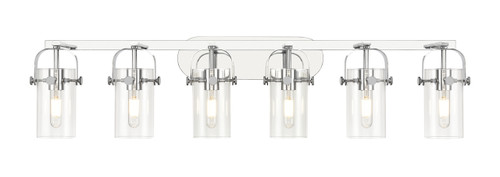 INNOVATIONS 423-6W-PC-G423-7CL Pilaster II Cylinder 6 44 inch Bath Vanity Light Polished Chrome