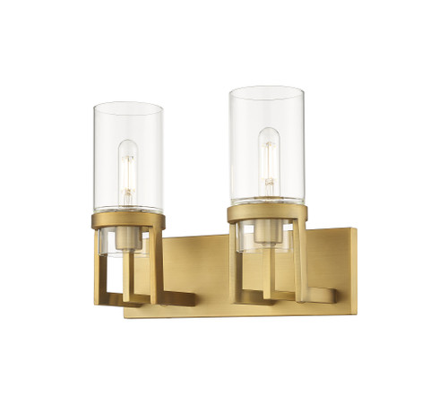 INNOVATIONS 426-2W-BB-G426-8CL Utopia 2 15 inch Bath Vanity Light Brushed Brass INNOVATIONS 426-2W-BB-G426-8CL Utopia 2 15 inch Bath Vanity Light Brushed Brass