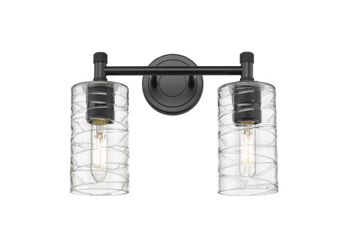 INNOVATIONS 434-2W-BK-G434-7DE Crown Point 2 13.875 inch Bath Vanity Light Matte Black