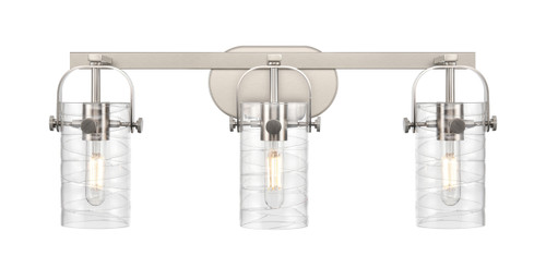 INNOVATIONS 423-3W-SN-G423-7DE Pilaster II Cylinder 3 25 inch Bath Vanity Light Satin Nickel