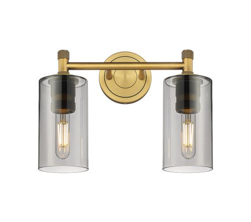 INNOVATIONS 434-2W-BB-G434-7SM Crown Point 2 13.875 inch Bath Vanity Light Brushed Brass