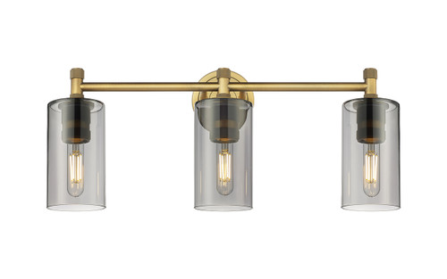 INNOVATIONS 434-3W-BB-G434-7SM Crown Point 3 23.875 inch Bath Vanity Light Brushed Brass