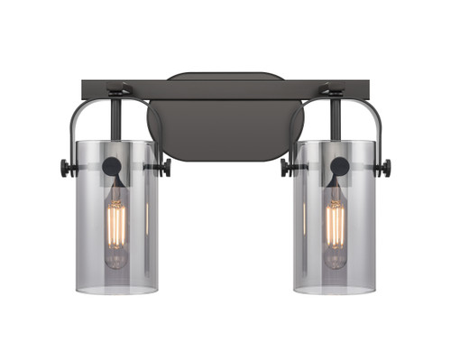 INNOVATIONS 423-2W-BK-G423-7SM Pilaster II Cylinder 2 15 inch Bath Vanity Light Matte Black INNOVATIONS 423-2W-BK-G423-7SM Pilaster II Cylinder 2 15 inch Bath Vanity Light Matte Black