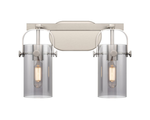 INNOVATIONS 423-2W-SN-G423-7SM Pilaster II Cylinder 2 15 inch Bath Vanity Light Satin Nickel