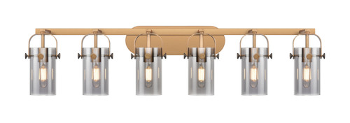 INNOVATIONS 423-6W-BB-G423-7SM Pilaster II Cylinder 6 44 inch Bath Vanity Light Brushed Brass
