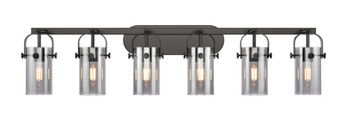INNOVATIONS 423-6W-BK-G423-7SM Pilaster II Cylinder 6 44 inch Bath Vanity Light Matte Black