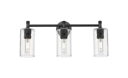INNOVATIONS 434-3W-BK-G434-7SDY Crown Point 3 23.875 inch Bath Vanity Light Matte Black