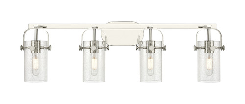 INNOVATIONS 423-4W-PN-G423-7SDY Pilaster II Cylinder 4 35 inch Bath Vanity Light Polished Nickel