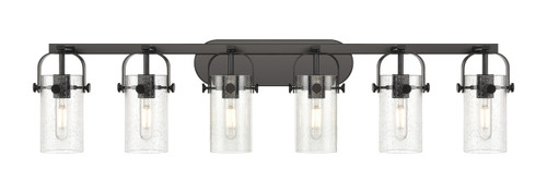 INNOVATIONS 423-6W-BK-G423-7SDY Pilaster II Cylinder 6 44 inch Bath Vanity Light Matte Black