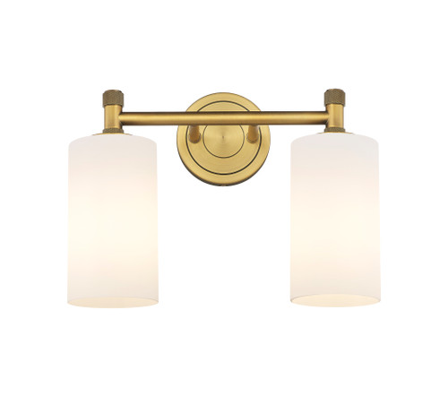 INNOVATIONS 434-2W-BB-G434-7WH Crown Point 2 13.875 inch Bath Vanity Light Brushed Brass