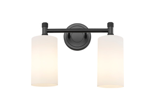 INNOVATIONS 434-2W-BK-G434-7WH Crown Point 2 13.875 inch Bath Vanity Light Matte Black