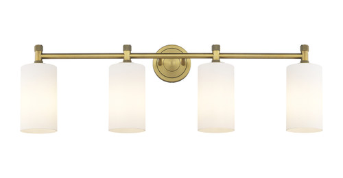 INNOVATIONS 434-4W-BB-G434-7WH Crown Point 4 33.875 inch Bath Vanity Light Brushed Brass