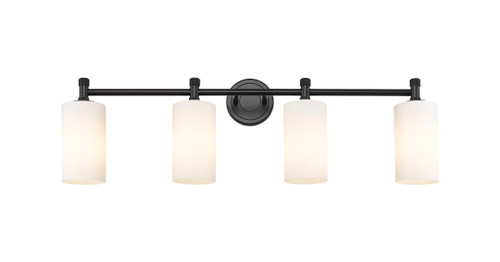 INNOVATIONS 434-4W-BK-G434-7WH Crown Point 4 33.875 inch Bath Vanity Light Matte Black