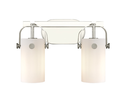 INNOVATIONS 423-2W-PN-G423-7WH Pilaster II Cylinder 2 15 inch Bath Vanity Light Polished Nickel