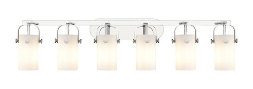 INNOVATIONS 423-6W-PC-G423-7WH Pilaster II Cylinder 6 44 inch Bath Vanity Light Polished Chrome