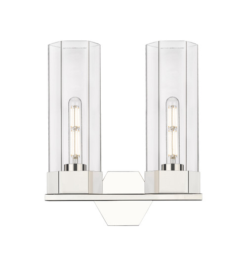 INNOVATIONS 427-2W-PN-G427-14CL Claverack 2 13 inch Bath Vanity Light Polished Nickel