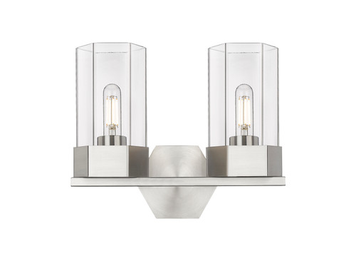 INNOVATIONS 427-2W-SN-G427-9CL Claverack 2 13 inch Bath Vanity Light Satin Nickel