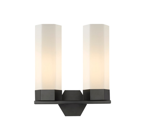 INNOVATIONS 427-2W-BK-G427-14WH Claverack 2 13 inch Bath Vanity Light Matte Black