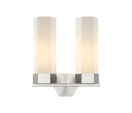 INNOVATIONS 427-2W-SN-G427-14WH Claverack 2 13 inch Bath Vanity Light Satin Nickel