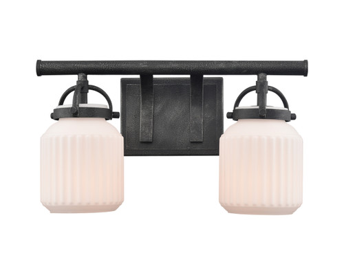 INNOVATIONS 416-2W-WZ-G416-6WH Latreille 2 16 inch Bath Vanity Light Weathered Zinc