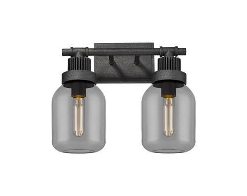 INNOVATIONS 472-2W-WZ-G472-6SM Somers 2 14.75 inch Bath Vanity Light Weathered Zinc