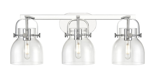 INNOVATIONS 423-3W-PC-G412-6CL Pilaster II Bell 3 27 inch Bath Vanity Light Polished Chrome