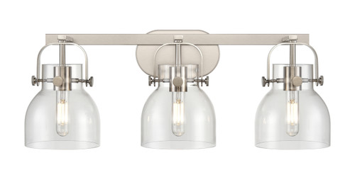 INNOVATIONS 423-3W-SN-G412-6CL Pilaster II Bell 3 27 inch Bath Vanity Light Satin Nickel