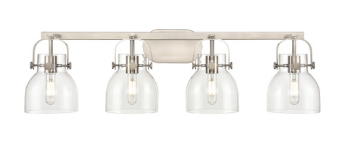 INNOVATIONS 423-4W-SN-G412-6CL Pilaster II Bell 4 37 inch Bath Vanity Light Satin Nickel