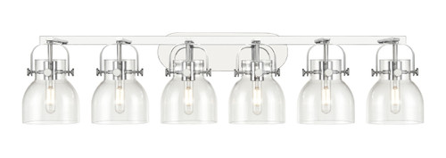 INNOVATIONS 423-6W-PC-G412-6CL Pilaster II Bell 6 46 inch Bath Vanity Light Polished Chrome