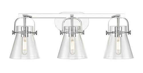 INNOVATIONS 423-3W-PC-G411-6CL Pilaster II Cone 3 27 inch Bath Vanity Light Polished Chrome