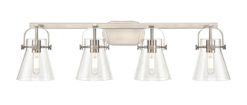 INNOVATIONS 423-4W-SN-G411-6CL Pilaster II Cone 4 37 inch Bath Vanity Light Satin Nickel