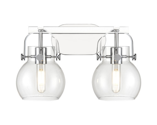 INNOVATIONS 423-2W-PC-G410-6CL Pilaster II Sphere 2 17 inch Bath Vanity Light Polished Chrome INNOVATIONS 423-2W-PC-G410-6CL Pilaster II Sphere 2 17 inch Bath Vanity Light Polished Chrome