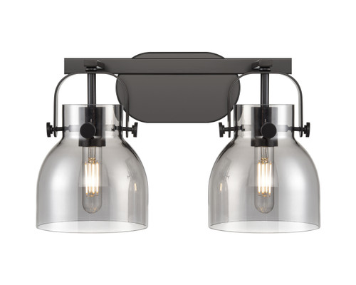 INNOVATIONS 423-2W-BK-G412-6SM Pilaster II Bell 2 17 inch Bath Vanity Light Matte Black