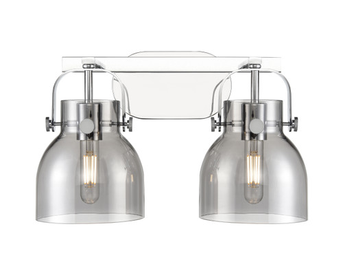 INNOVATIONS 423-2W-PC-G412-6SM Pilaster II Bell 2 17 inch Bath Vanity Light Polished Chrome