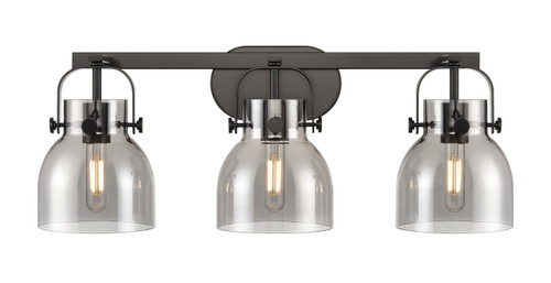 INNOVATIONS 423-3W-BK-G412-6SM Pilaster II Bell 3 27 inch Bath Vanity Light Matte Black