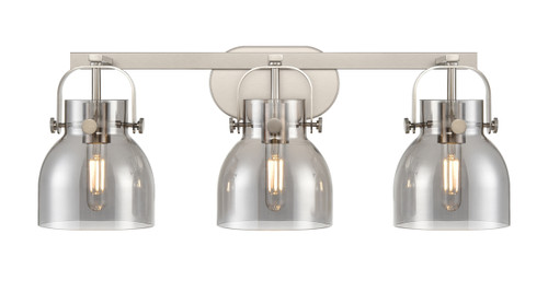 INNOVATIONS 423-3W-SN-G412-6SM Pilaster II Bell 3 27 inch Bath Vanity Light Satin Nickel