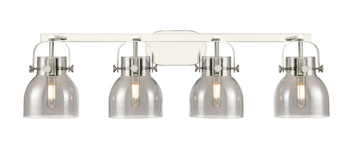 INNOVATIONS 423-4W-PN-G412-6SM Pilaster II Bell 4 37 inch Bath Vanity Light Polished Nickel