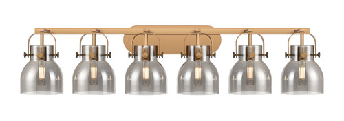 INNOVATIONS 423-6W-BB-G412-6SM Pilaster II Bell 6 46 inch Bath Vanity Light Brushed Brass