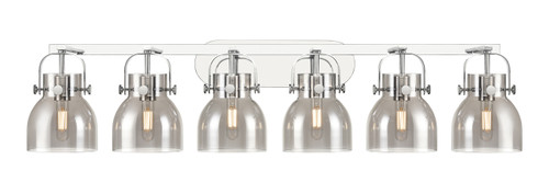 INNOVATIONS 423-6W-PC-G412-6SM Pilaster II Bell 6 46 inch Bath Vanity Light Polished Chrome