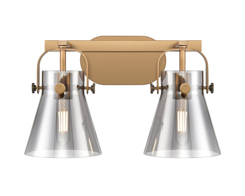 INNOVATIONS 423-2W-BB-G411-6SM Pilaster II Cone 2 17 inch Bath Vanity Light Brushed Brass