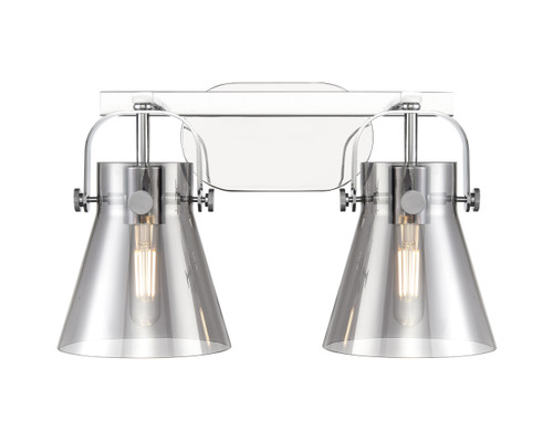 INNOVATIONS 423-2W-PC-G411-6SM Pilaster II Cone 2 17 inch Bath Vanity Light Polished Chrome