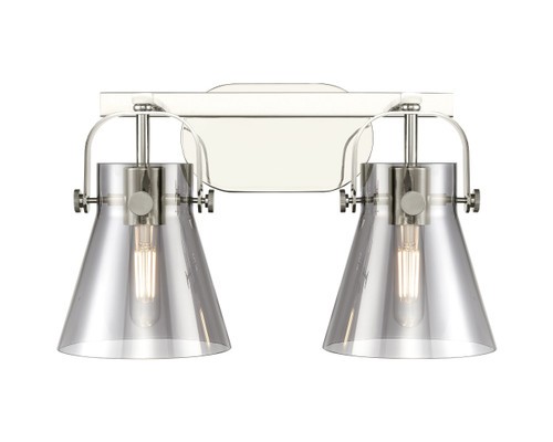 INNOVATIONS 423-2W-PN-G411-6SM Pilaster II Cone 2 17 inch Bath Vanity Light Polished Nickel